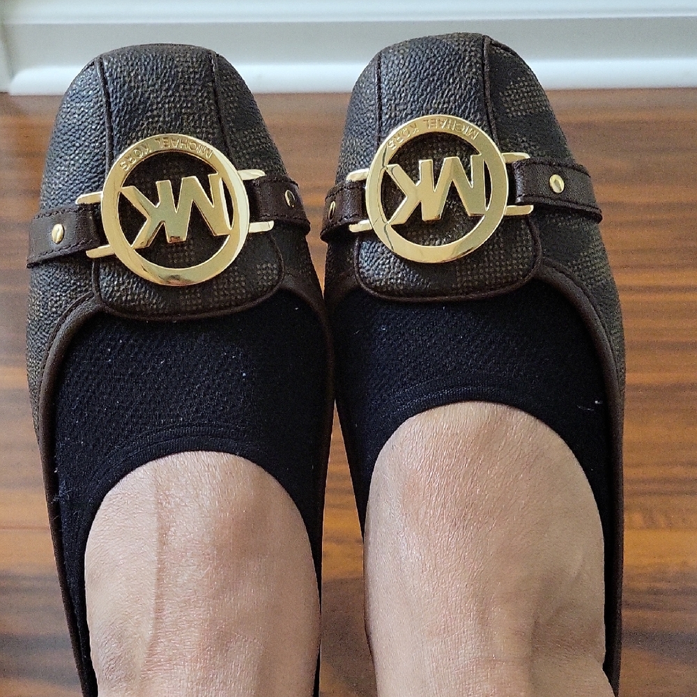 Michael Kors Dark Brown Loafers with Gold Accents - Picture 1 of 10